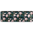 thumbnail image 6 of SKYSONIC 2X6 Feet Pink Roses Flower Runner Rug with Rubber Backing, Black Deep Green Strips Non Slip Entryway Rug Runner Washable Soft Area Rug Carpet for Hallway Bedroom Kitchen Decor, 6 of 6