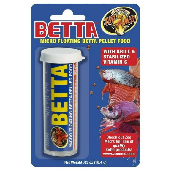 Betta Micro Floating Pellet Fish Food with Natural Ingredients .65 oz.