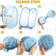thumbnail image 6 of acdanc Sunjoy Tech Mesh Laundry Popup Hampers Foldable Clothes Washing Laundry Basket Bins Handles Kids Garments Hamper for Storage Room Kids Toys College Dorm Home Organization Travel Use, 6 of 8