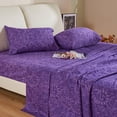 thumbnail image 2 of King Size Bed Sheets Set PC Soft Cooling Thread Count Microfiber Printed Sheet Deep Pocket Breathes Better Machine Washable Tropical Palm Tree Fronds Patterned Double, 2 of 7