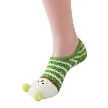 

Qxutpo Womens Socks Warm Floor Silicone Indoor Home Slipper Plush Coral Velvet Yoga Boat Socks