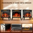 thumbnail image 3 of Auseo Electric Fireplace Heater 25’’ with 3D Realistic Flame Effect, Freestanding Fireplace, Different Flame Color, 500W/1500W,- Black, 3 of 7