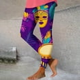 thumbnail image 2 of QATAINLAV Yoga Leggings for Women Mardi Gras Casual High Waisted Tummy Control Workout Leggings 2025 Carnival Fancy Mask Printed Tight Pants Multicolor M Gifts for Girls, 2 of 4