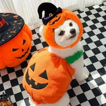 Fall Danhjin Dog Halloween Costumes, Halloween Cute Pumpkin Pet Costume with Adjustable Straps for Halloween Party, Funny Dog Halloween Costume for Cats Puppies Pet Halloween Costumes