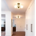thumbnail image 6 of Modern Brass Gold 3-Light Ceiling Light with Globe White Glass Shade Chandelier, 6 of 8