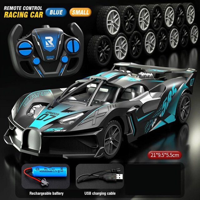 1/20 Mini Racing Car Rc Drift Cars Auto Remote Control Sports Car Toy Car Model Electric Machine for Boys Children Kids Gifts Blue 21cm