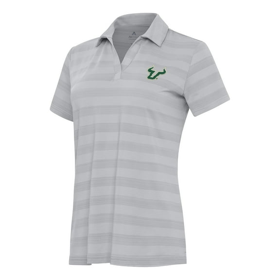 Women's Antigua Gray South Florida Bulls Tunnel Polo