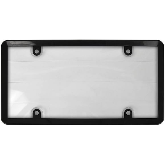 Custom Accessories 90060 Clear Custom Combos License Plate Cover and Frame with Black Frame