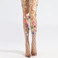 thumbnail image 3 of Sofullue Women Sequins Flower Mesh Tights Sexy Fishnet Pantyhose for Rhinestone Stockings, 3 of 9