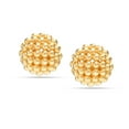 thumbnail image 6 of LeCalla 925 Sterling Silver 18K Yellow-Gold Plated Round Beaded Omega Back Stud Earrings for Women and Teen 15MM, 6 of 8