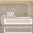 thumbnail image 4 of Cashier Lectern Bar Counter Reception Restaurant Tables Bar Cash Register Modern Office Desk White Receptionist Bureau Furniture My Lux Decor Round, 4 of 21