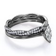 thumbnail image 3 of JeenMata 1.75 Carat Marquise Cut Solitaire Engagement Ring with Infinity Wedding Band Bridal Set in 18K Black Gold Plating over Silver, 3 of 7