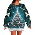 thumbnail image 3 of HUAXUN-Christmas Sweatshirt Women Loose Fit - Santa Tree & Sleeve Bow Design Holiday Pullover Long Sleeve Casual Top for Christmas Party Gift(Multicolor4,M), 3 of 5