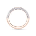 thumbnail image 4 of AFFY 14K Rose Gold Over Sterling Silver Round Cut White Natural Diamond Half-Eternity Wedding Band Ring (0.43 Cttw, I2-I3 Clarity), Ring Size-5, 4 of 5