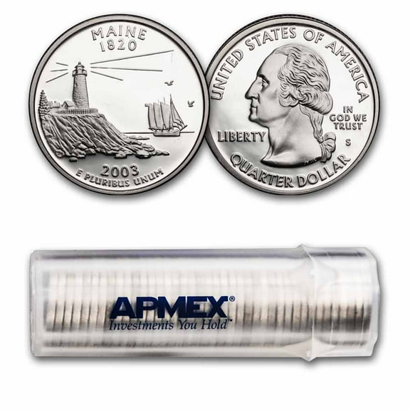 2003-S Maine State Quarter Gem Proof 40-Coin Roll (Silver)