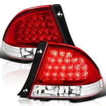 Spec-D Tuning LED Chrome Red Tail Lights Compatible with 2001-2005 Lexus IS300, Left Right Pair Assembly