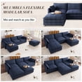 thumbnail image 4 of Muumblus 110" Oversized Modular Sectional Sofa with 2 Movable Ottoman, U Shaped Deep Seat Cloud Couch for Living Room, Navy Blue Chenille, 4 of 10