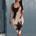 thumbnail image 2 of Vestido ajustado sin mangas con hombros descubiertos estampado Sexy informal de verano a la moda para mujer Pompotops  ghjkhdj3733, 2 of 4