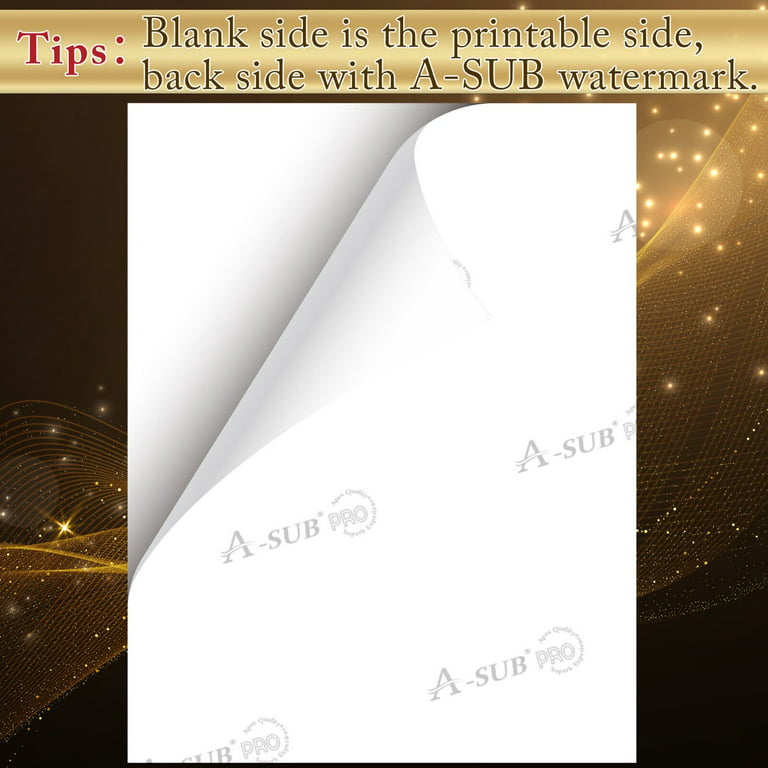A-SUB 8.5x11 Dark Fabric Transfer Paper, 10 Sheets