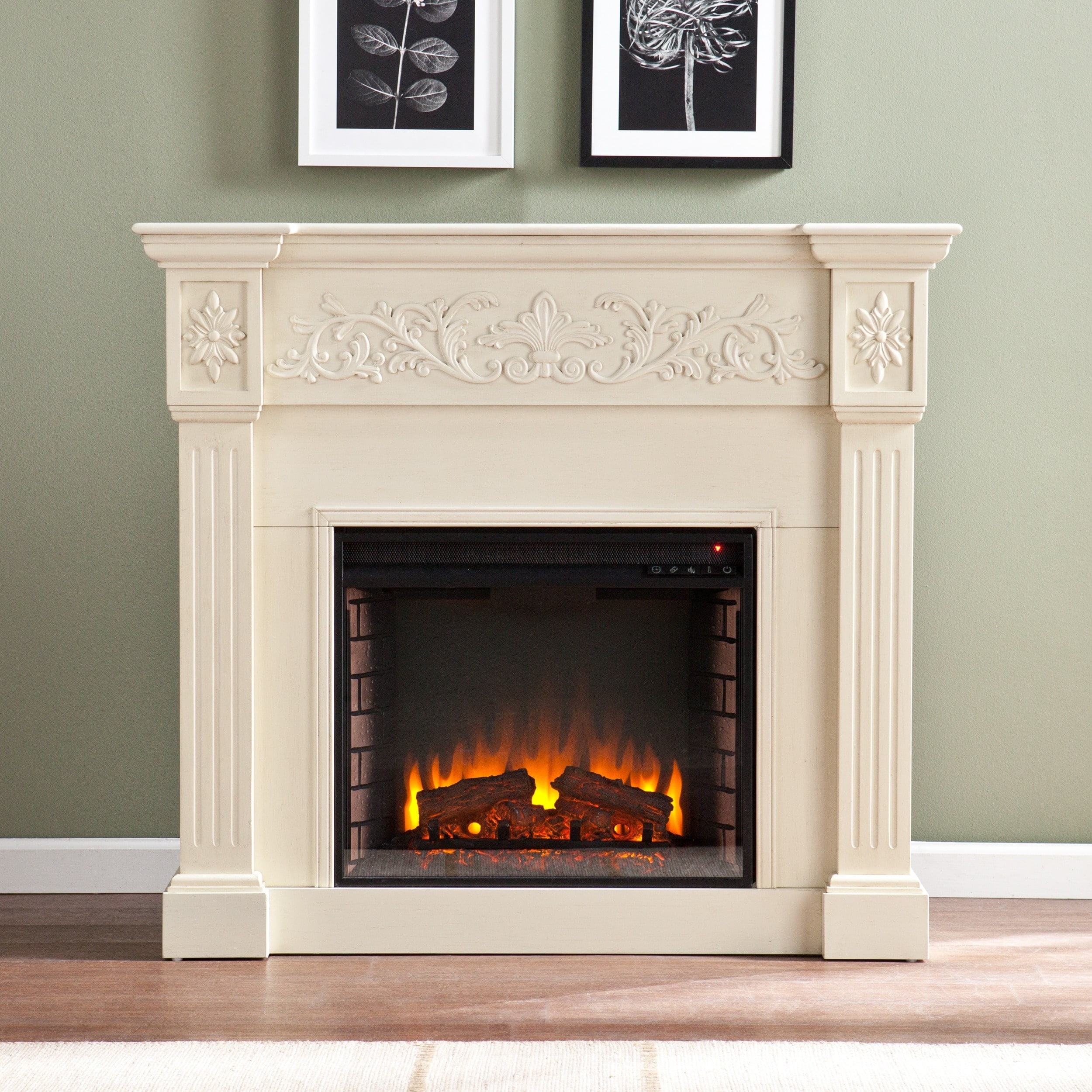 Harper Blvd Wellington Ivory Electric Fireplace Com