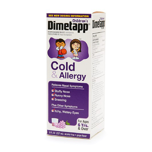 Dimetapp Cold And Allergy Relief Syrup For Children, Grape 8 Oz
