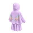 thumbnail image 4 of WhouRiu Girls Knit Cover Up Dress Fashion Graphic Long Sleeve Hooded Zip Up Dresses With Pockets Kids Comfortable Cute Casual Wear,9-10 Years, 4 of 7