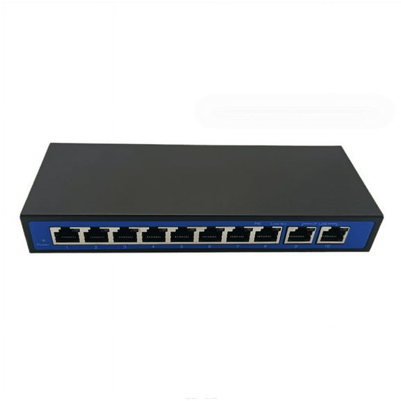 Hisource 8-port 10/100Mbps 12V-55V Common Smart Ethernet POE Switch With 7- PoE Ports NO Power Supply