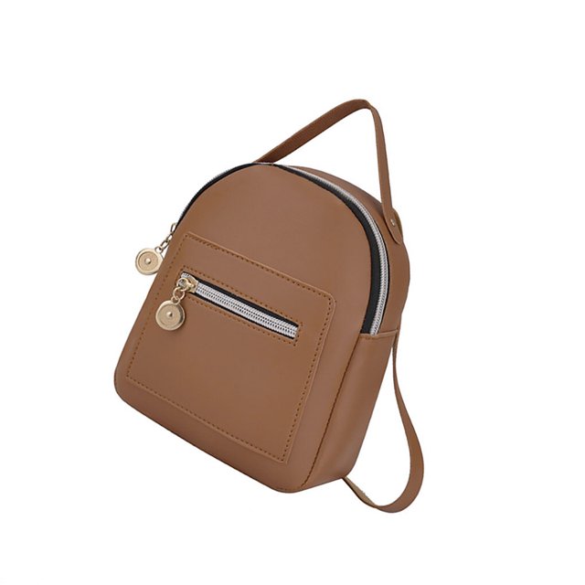 Minnieouse Mochila artesanal, accesorios de senderismo multiusos, bolso de hombro, bolsillos con cremallera, bolso multicolor para mujer, bolso Mochilas Marrón