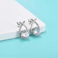 thumbnail image 2 of Sterling Silver Earrings for Women Girls, Hypoallergenic Gold Plated Cubic Zirconia Stud Earrings Wedding Jewellery Gift, 2 of 5