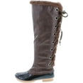 thumbnail image 2 of Nature Breeze Duck-15 Women's Knee High Lace Up Insulated Boots Half Size Small, Brown PU, 7.5, 2 of 7