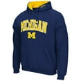 thumbnail image 2 of Men's Colosseum Navy Michigan Wolverines Arch & Logo 3.0 Pullover Hoodie, 2 of 3