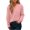 Pink, variant on THNCYX Women's Pullover Sweater Long Sleeve Casual V Neck Long Sleeve Shirts For Women Casual Pullover Sweaters Tunic Tops Dressy Blouses Fall Fashion Clothes