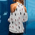 thumbnail image 4 of Blusa de manga larga con cuello redondo y estampado sin tirantes para mujer de moda de verano Fridja  ghj987+265, 4 of 8