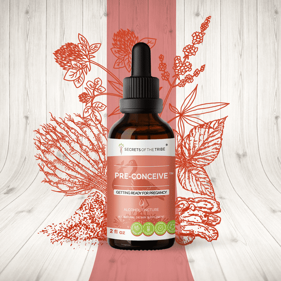 Pre-Conceive Alcohol Extract, Tincture, Vitex, Red Raspberry, Black Cohosh, Red Clover, White Peony, Shatavari. Getting ready for Pregancy 2 oz