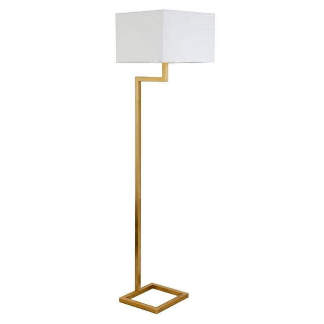 Henn&Hart 16" Brass Finish Metal/Fabric Floor Lamp