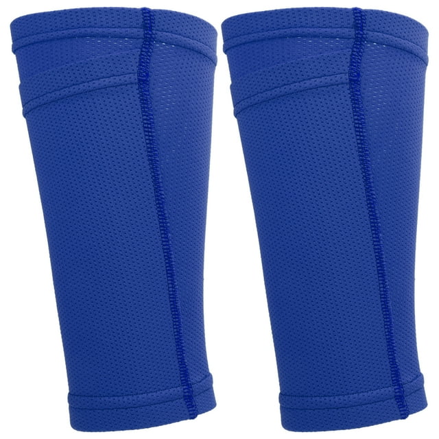 Tbest Protège-Tibia de Soccer, Manchons de Coussinet Tibial Polyvalents Bleus Chaussettes de Protège-Tibia de Soccer Manchons Tibia de Sport pour la Randonnée pour l'Entraînement de Soccer pour le Cyclisme pour la Course