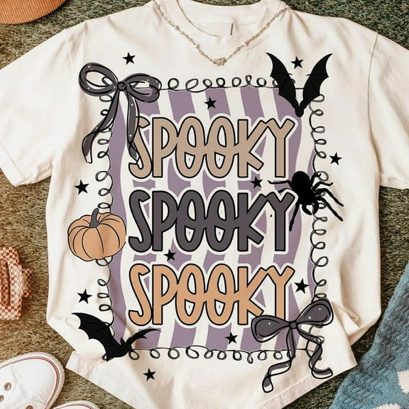 Halloween Spooky Preppy T-shirt, Retro Halloween T-shirt, Halloween Spooky Shirt, Spooky Tee, Pumpkin Tee, Halloween Fall Shirt TH040606