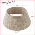 thumbnail image 6 of 24-Inch Water Hyacinth Christmas Tree Collar, Woven Tree Base Cover with Cord Cut Out, White, 6 of 6