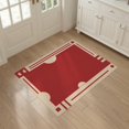 thumbnail image 3 of ODIKA 3'x5' Washable Throw Rug Red Beige Geometric Elegance with Accents Classic Symmetrical Design, Art for Entryway, Kitchen, Mudroom, Stain Resistant, Low Profile, Non-Slip, 3 of 7