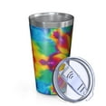 thumbnail image 2 of 16oz Tumblers Tie Dye Colorful Flower Pattern Stainless Steel Vacuum Insulated Double Wall Travel Tumbler Cups Mug with Lid and Straw,Cleaning Brush for Coffee,Tea, 2 of 4