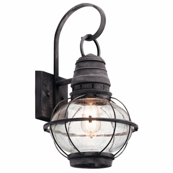 Kichler 49629 Bridge Point 1 Light Outdoor Wall Sconce - Weathered Zinc