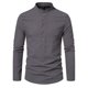 thumbnail image 1 of Men Brawny Slim Fit Casual Shirt Button Long Sleeves Striped Shirts Stand Collar, 1 of 8