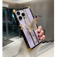 thumbnail image 6 of Case for iPhone 16,Glitter Kickstand Cute Luxury Bling Sparkly Rhinestone Butterfly Foldable Stand Elegant Shockproof Women Girl Phone Case for iPhone 16,6.1 inch 2024 (Purple), 6 of 13
