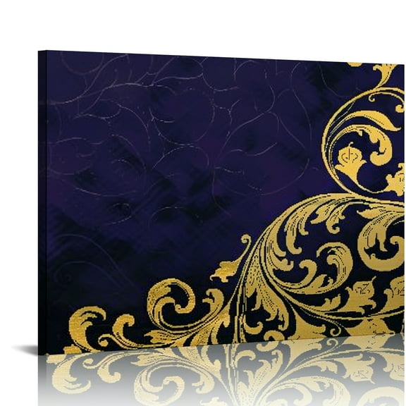 FCXZI Gold Swirl Design Canvas Wall Art for Home Decor, Ready To Hang Room Art Decor 16x12in