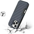 thumbnail image 2 of For Iphone 16 Pro 6.3 Inch Metkase Noble Lined Shockproof Dual Layer Hybrid In Slide-out Package - Blueblack, 2 of 6