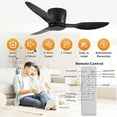thumbnail image 3 of 42" Flush Mount Ceiling Fan without light, 3 Reversible Blades, with 6 Speeds Reversible DC Motor,Low Profile Ceiling Fan with no light for Living Room Kitchen Bedroom, 3 of 7