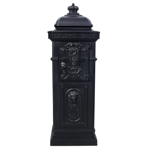 Mailboxs Mailboxes Residential The Court Large-Capacity Letter Box, Garden Floor Safety Mailbox, Outdoor Rainproof Postbox Statue ,black