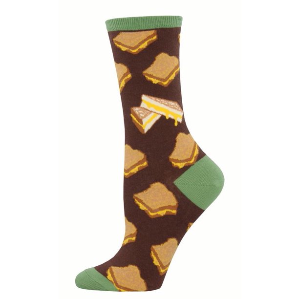 Socksmith Socksmith Women's Crew Socks (Grilled Cheese Brown, 3
