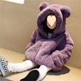 thumbnail image 2 of Otqutp Toddler Kids Zip Up Fuzzy Fleece Jacket Cute Teddy Cozy Coat Soft Bear Ears Hoodie Sweatshirt Winter Thick Warm Coat, 2 of 4
