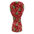 thumbnail image 2 of Yuyamidu Xmas Tree Golf Headcovers, Poinsettia Golf Head Covers for Hybrid Fairway Driver Christmas PU Leather Golf Head Protective Cover, Red, 2 of 7